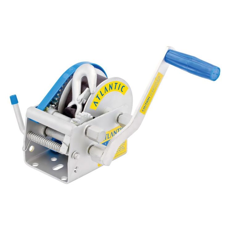 Atlantic Boat Trailer Winch 1135kg - 3 Speed Ratio 10:1 / 5:1 / 1:1 - 7.5m Webbing Snap Hook