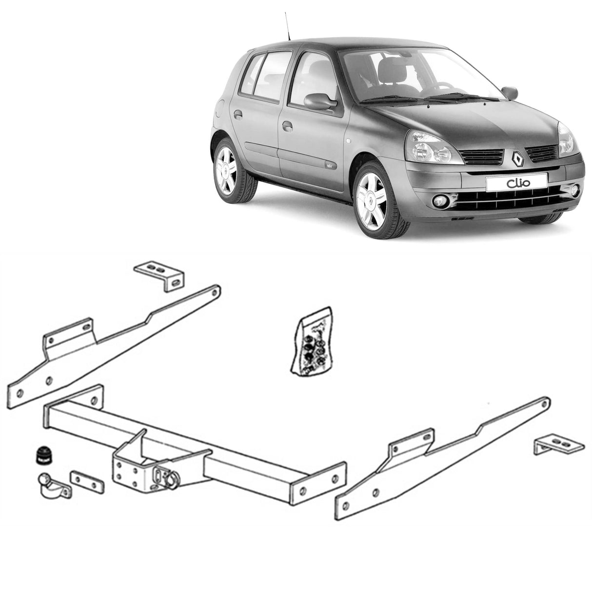 Brink Towbar for Renault Clio (12/2001 - 06/2006), Renault Clio (02/2000 - 07/2008)