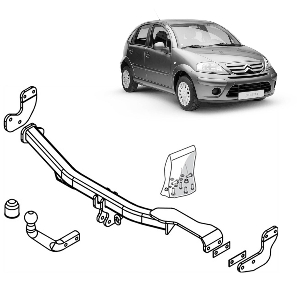 Brink Towbar for Citroen C3 (02/2002 - 10/2009)