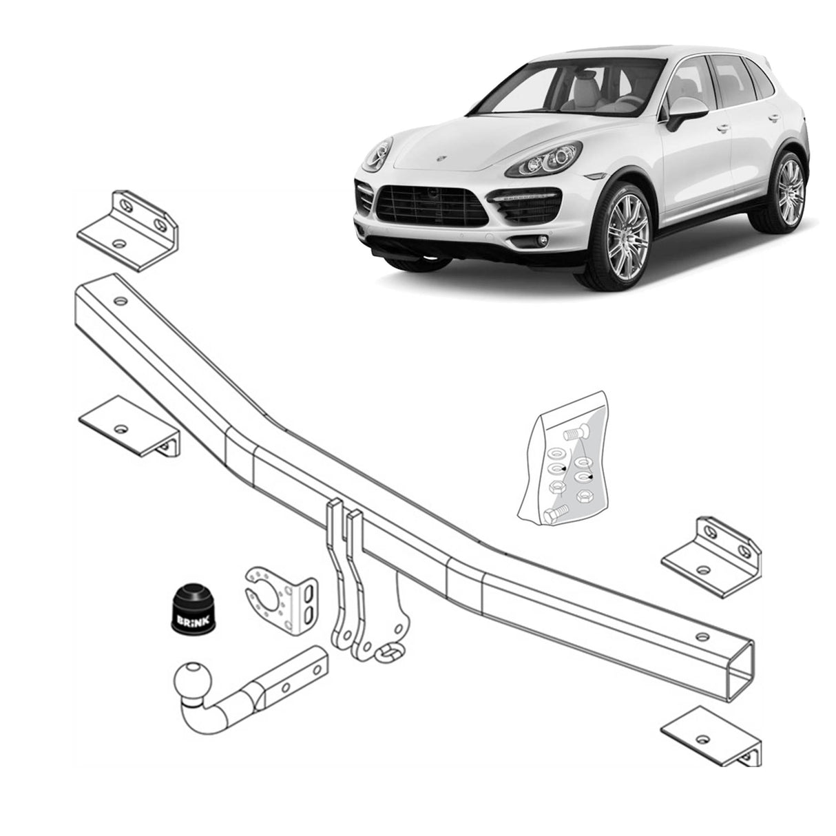 Brink Towbar for Volkswagen Touareg (09/2003 - 11/2004), Porsche Cayenne (06/2010 - 07/2017), Porsche Cayenne (09/2002 - 09/2010)