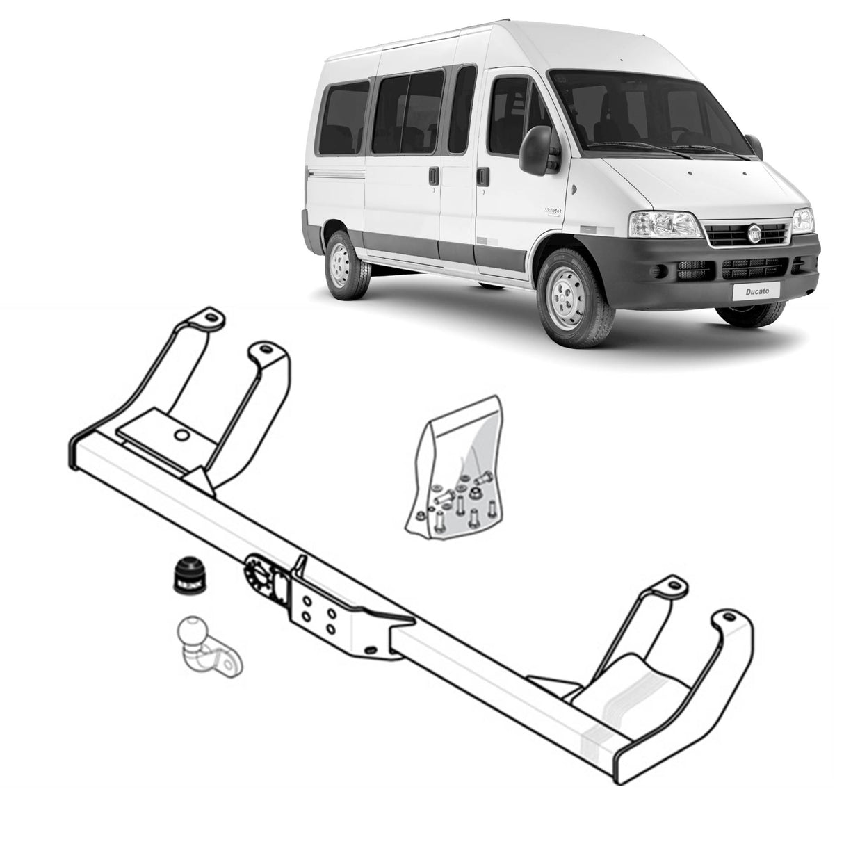 Brink Towbar for Fiat Ducato (10/1997 - 04/2002), Fiat Ducato (04/1998 - 04/2002), Fiat Ducato (04/2002 - 06/2006), Fiat Ducato (04/2002 - 06/2006), Fiat Ducato (12/2001 - 07/2006)