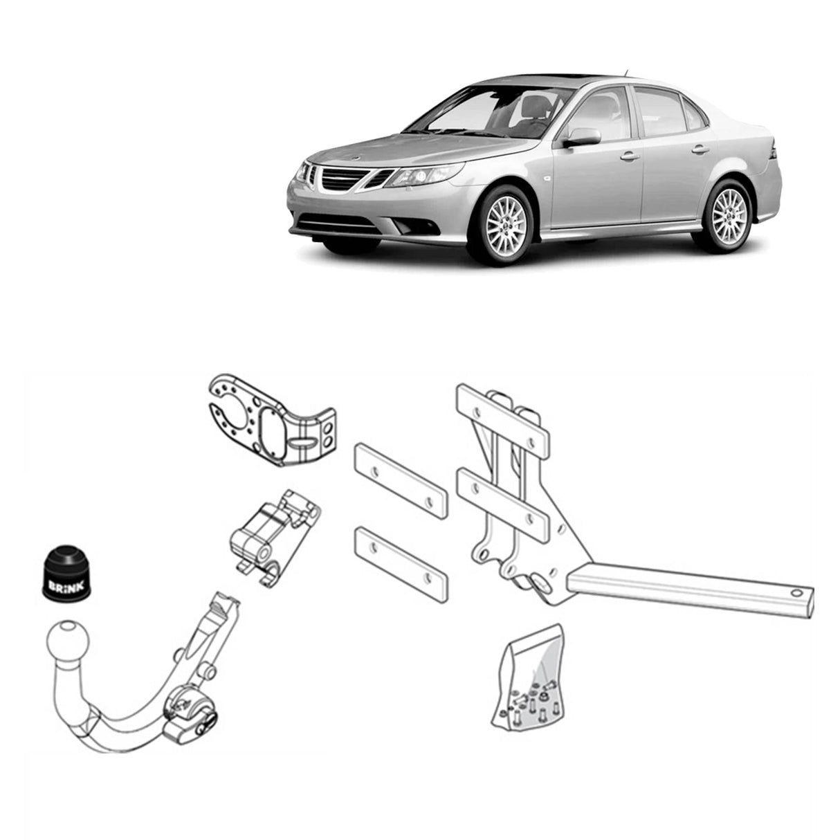 Brink Towbar for Saab 9-3 (08/2003 - 01/2008), Saab 9-3 (09/2002 - 02/2015)