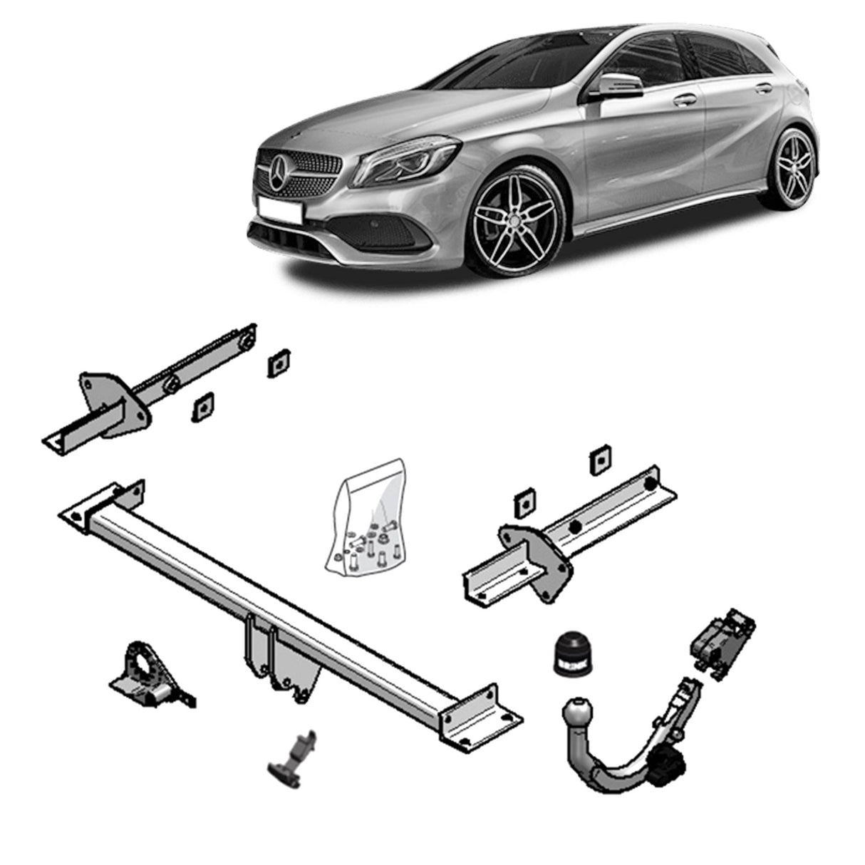 Brink Towbar for MERCEDES-BENZ B-CLASS (03/2005 - 11/2011), MERCEDES-BENZ A-CLASS (09/2004 - 05/2018)