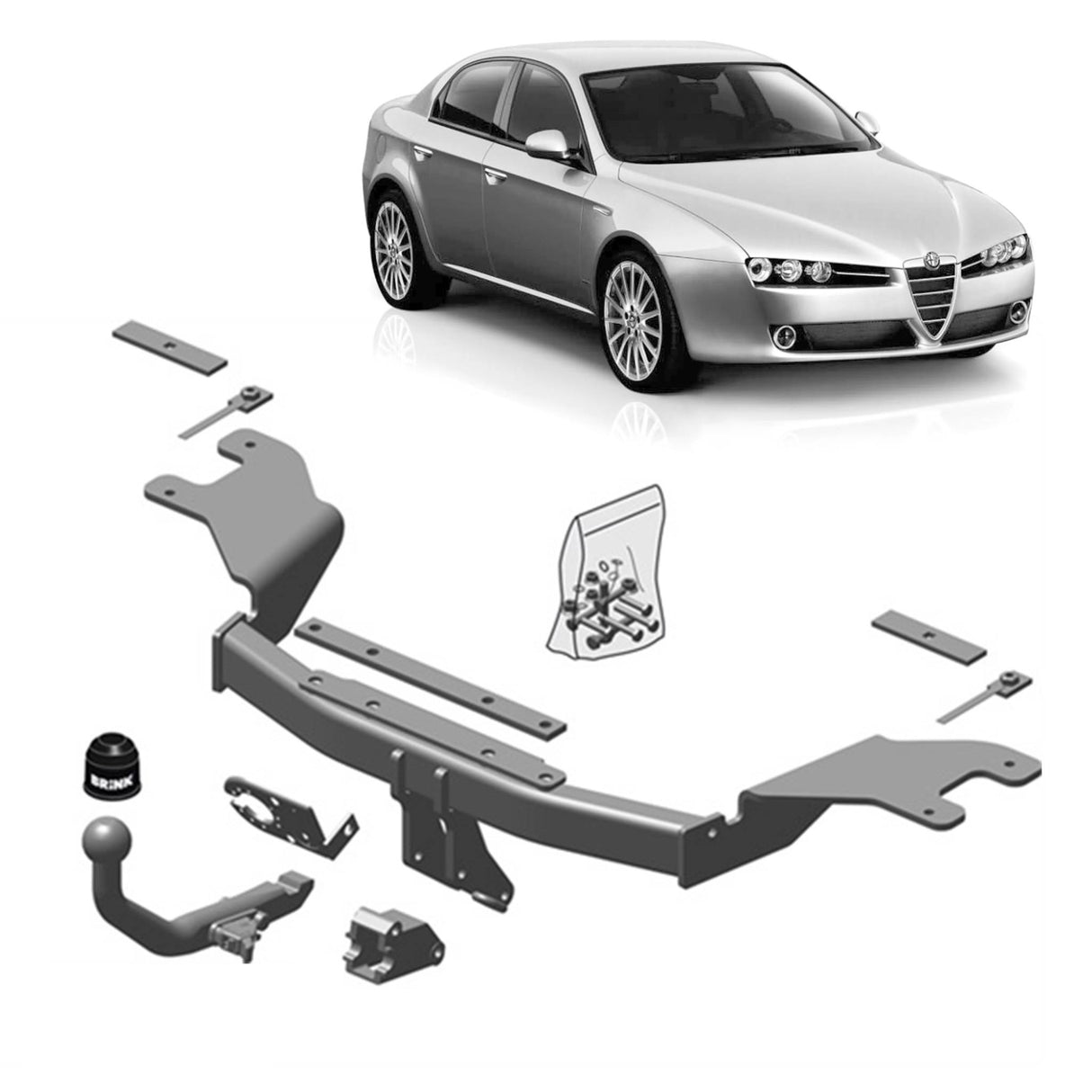 Brink Towbar for Alfa Romeo 159 (09/2005 - 12/2012), Alfa Romeo 159 (03/2006 - 12/2012)