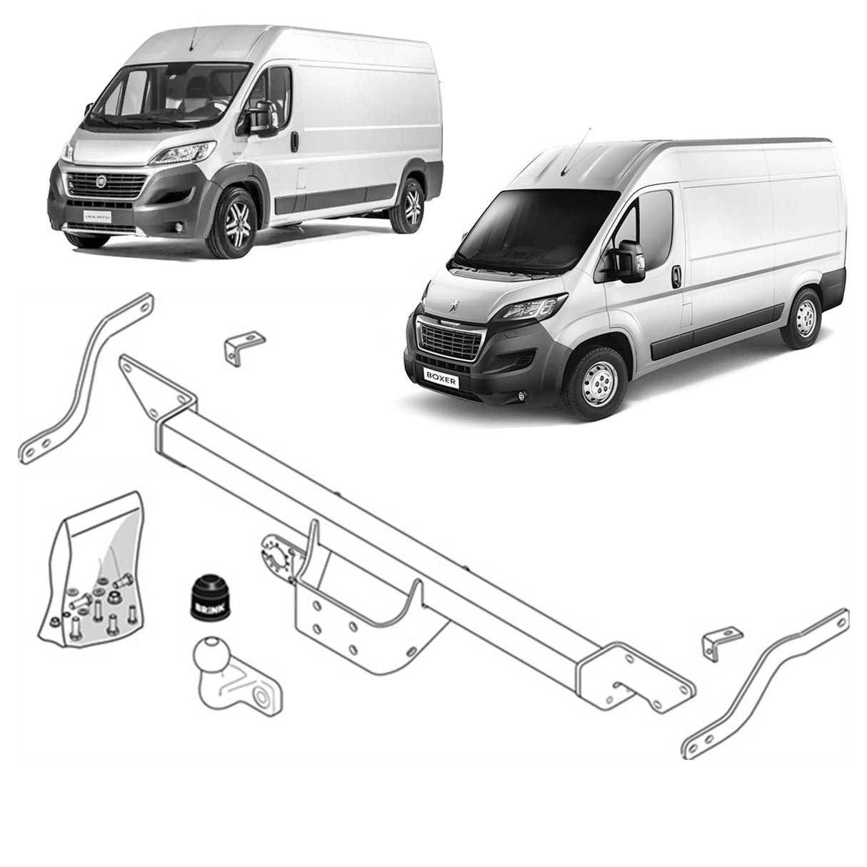 Brink Towbar for Fiat Ducato (07/2006 - 04/2016), Fiat Ducato (07/2006 - 12/2019), Peugeot Boxer (03/2011 - on), Peugeot Boxer (07/2015 - 09/2019)