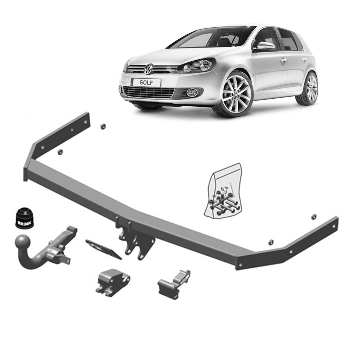 Brink Towbar for Volkswagen Golf (10/2008 - on), Volkswagen Golf (02/2009 - 07/2010)