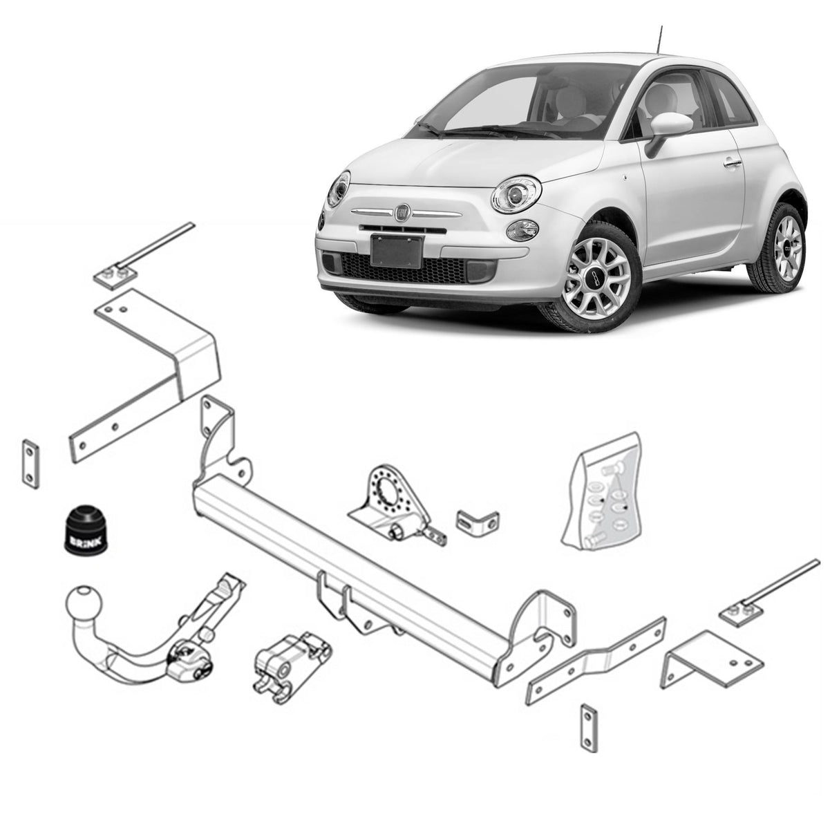 Brink Towbar for Fiat 500 (07/2007 - on), Fiat 500C (09/2009 - 02/2017), 500 C (09/2009 - on)