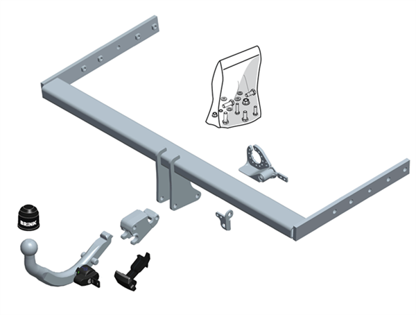 Brink Towbar for Audi A3 (07/2008 - 08/2012), Audi A3 Sportsback (07/2008 - 03/2013), A3 (07/2008 - 05/2013)