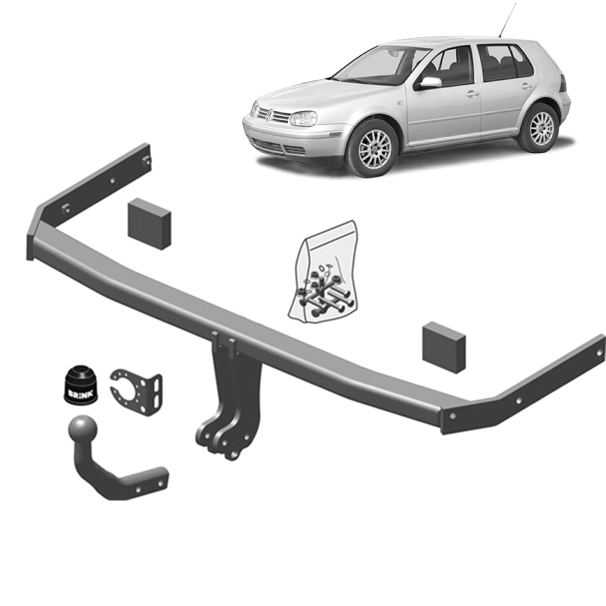 Brink Towbar for Audi A3 (05/1997 - 05/2003), Volkswagen Golf (08/1997 - 11/2008), Volkswagen Bora (10/1998 - 09/2005)