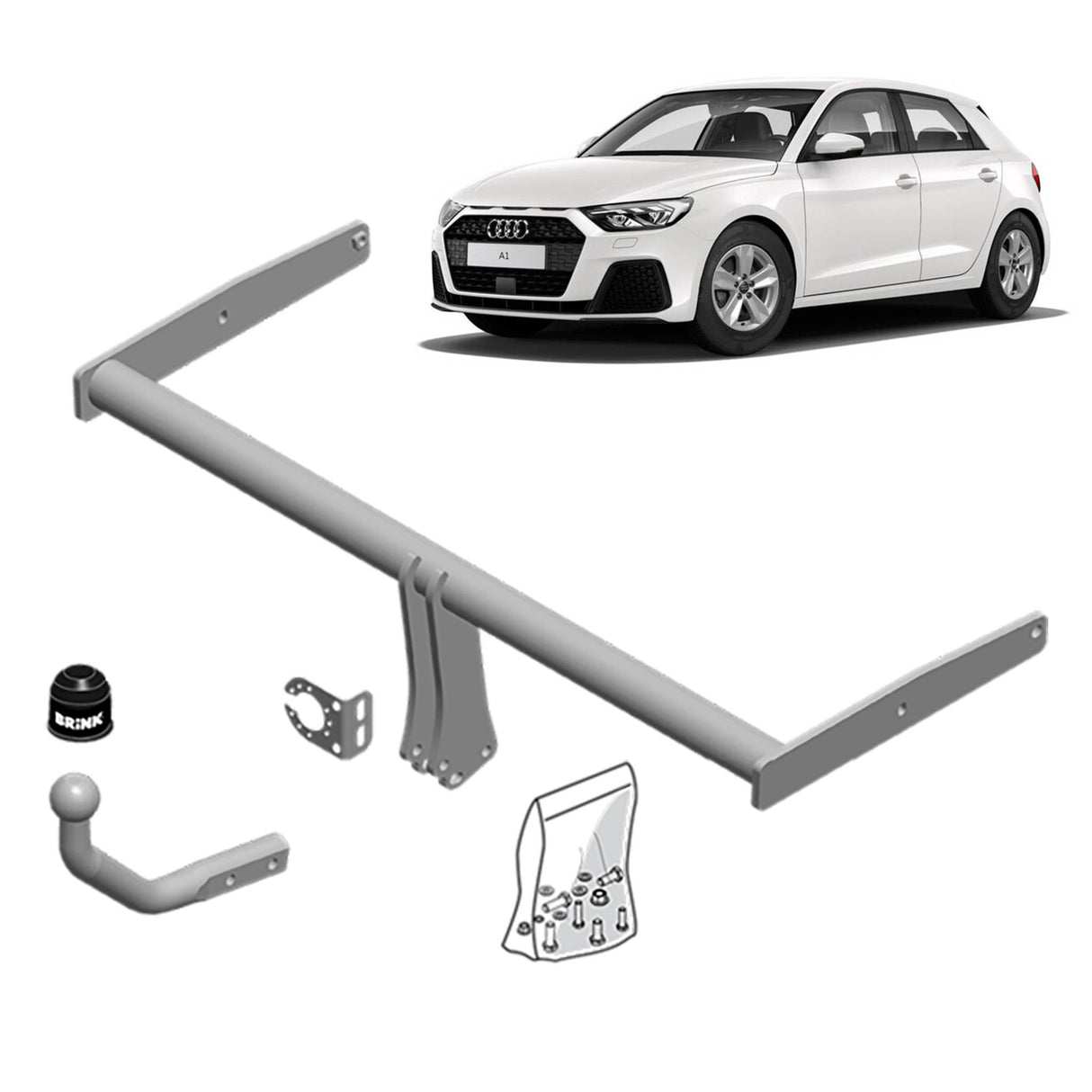 Brink Towbar for Audi A1 (11/2011 - 10/2018), Audi A1 (05/2010 - 04/2015), Volkswagen Polo (03/2009 - 09/2017)