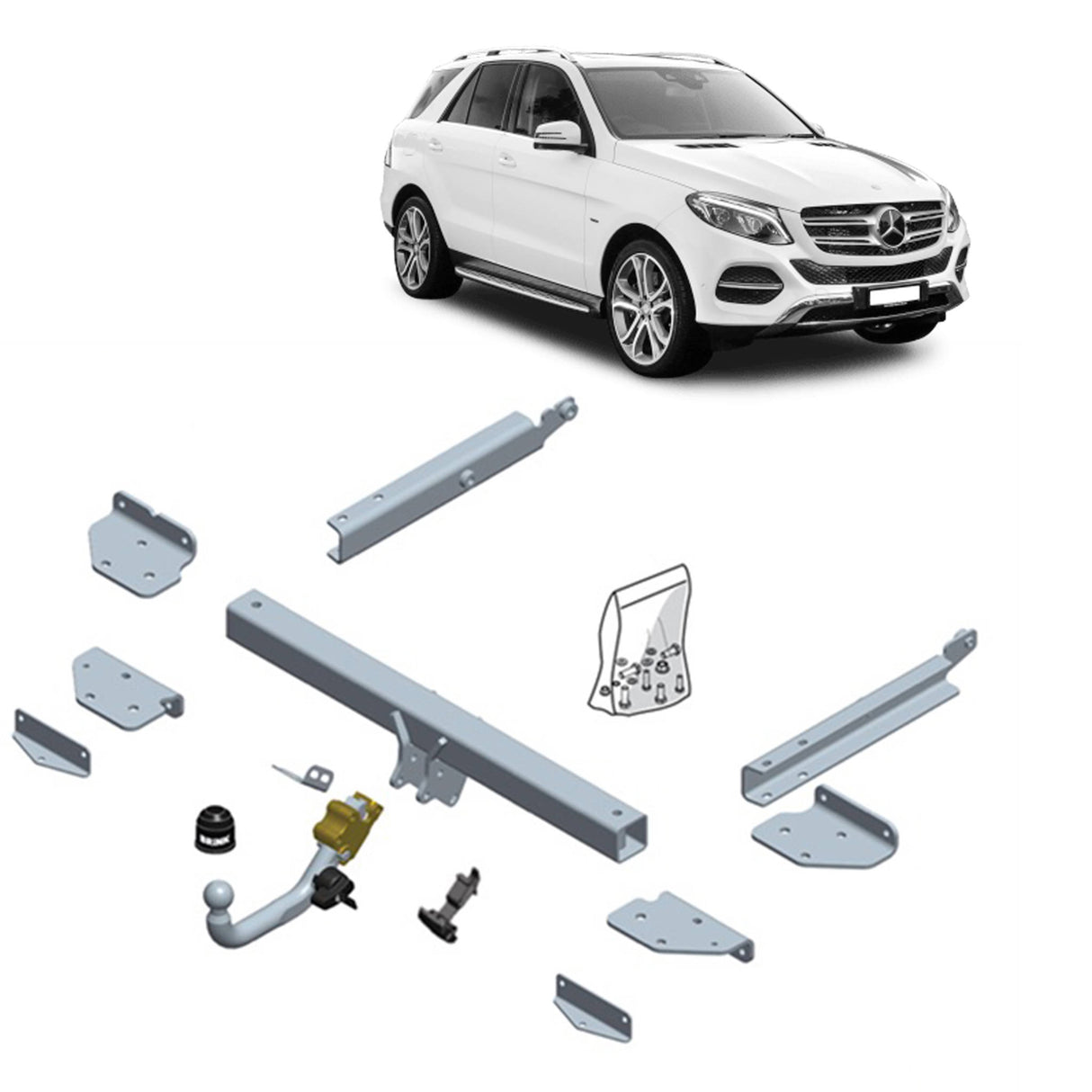 Brink Towbar & Direct Fit Wiring for MERCEDES-BENZ M-CLASS (02/2010 - 12/2015), MERCEDES-BENZ GLE-CLASS (04/2015 - 10/2018), GLE (06/2017 - 10/2018)