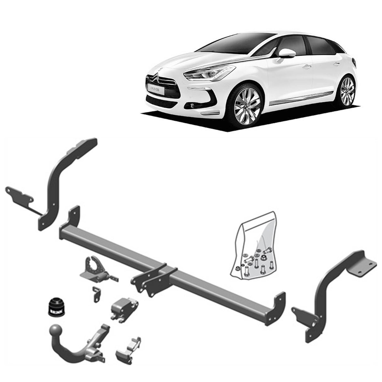 Brink Towbar for DS Ds 5 (04/2015 - 12/2018), Citroen DS5 (11/2011 - 07/2015)