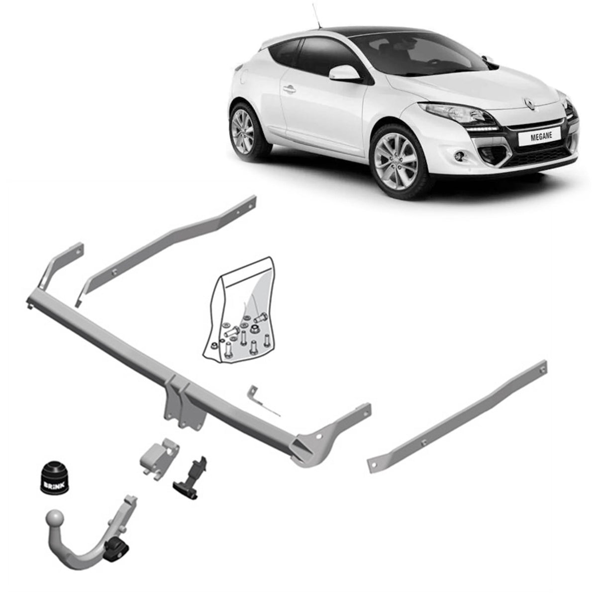 Brink Towbar for Renault Megane (08/2003 - 07/2009), Renault Megane (02/2009 - 08/2016)