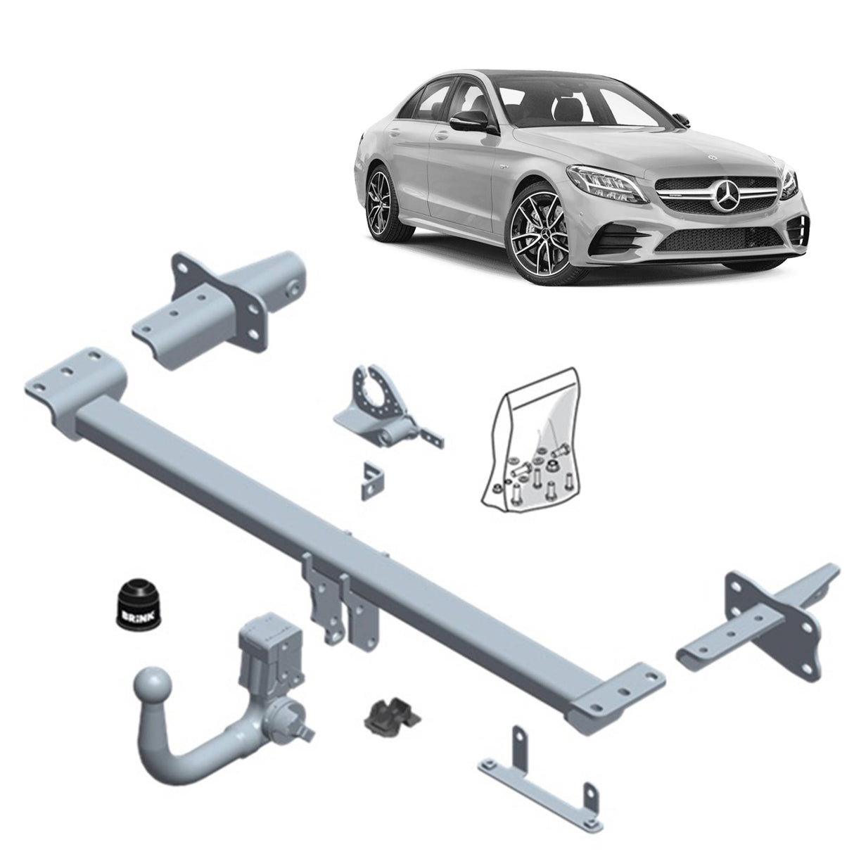 Brink Towbar & Universal Wiring for MERCEDES-BENZ C-CLASS W205 Sedan (12/2013 - 02/2023), S205 Wagon (09/2014 - 02/2023)