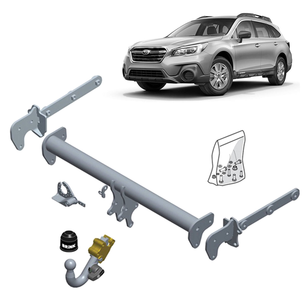 Brink European Style Towbar & Universal Wiring for Subaru Outback BS Series Wagon (10/2014 - 08/2019)