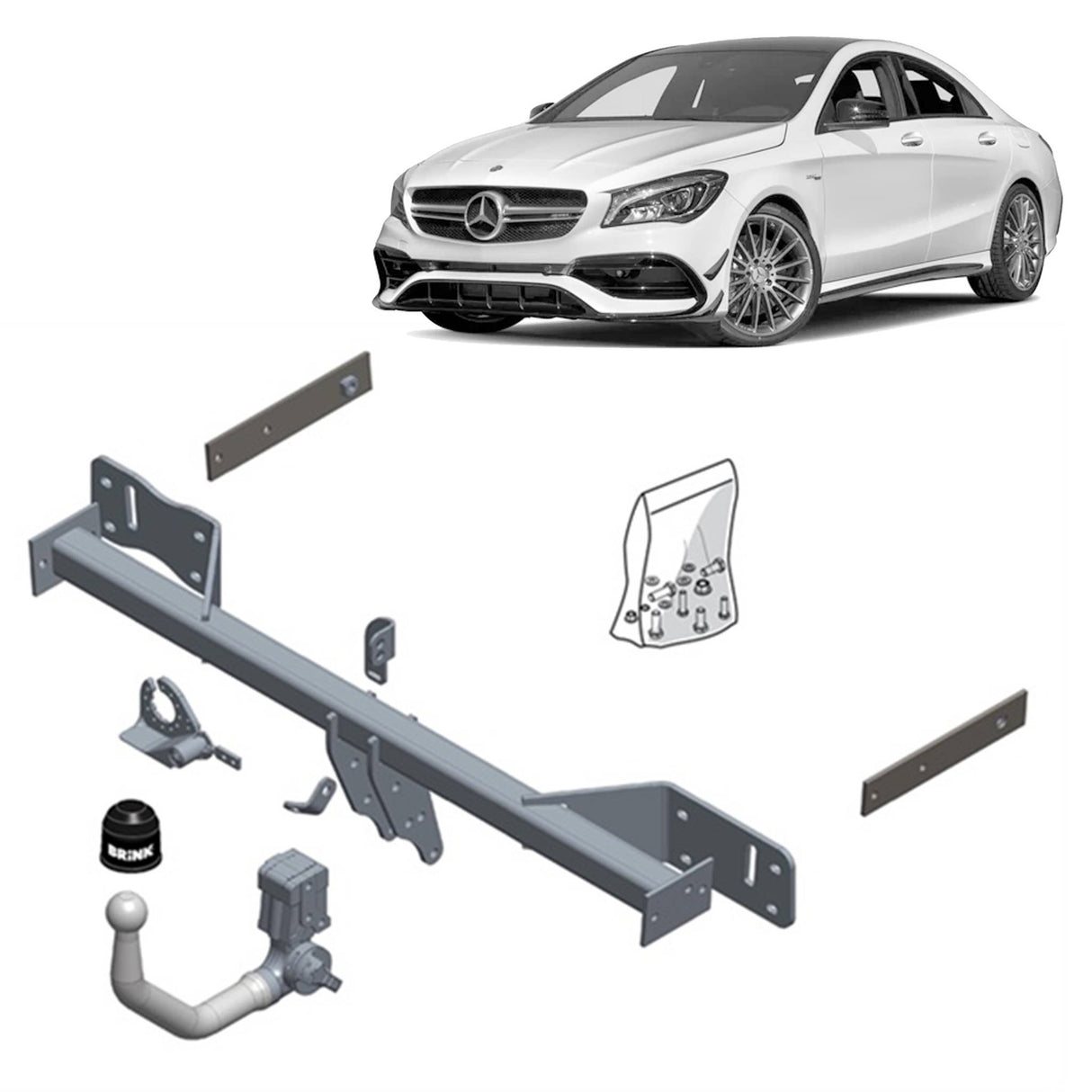 Brink Towbar for MERCEDES-BENZ CLA (01/2013 - on), MERCEDES-BENZ A-CLASS (06/2012 - 05/2018), MERCEDES-BENZ B-CLASS (11/2011 - 12/2018), MERCEDES-BENZ CLA (01/2015 - 03/2019)