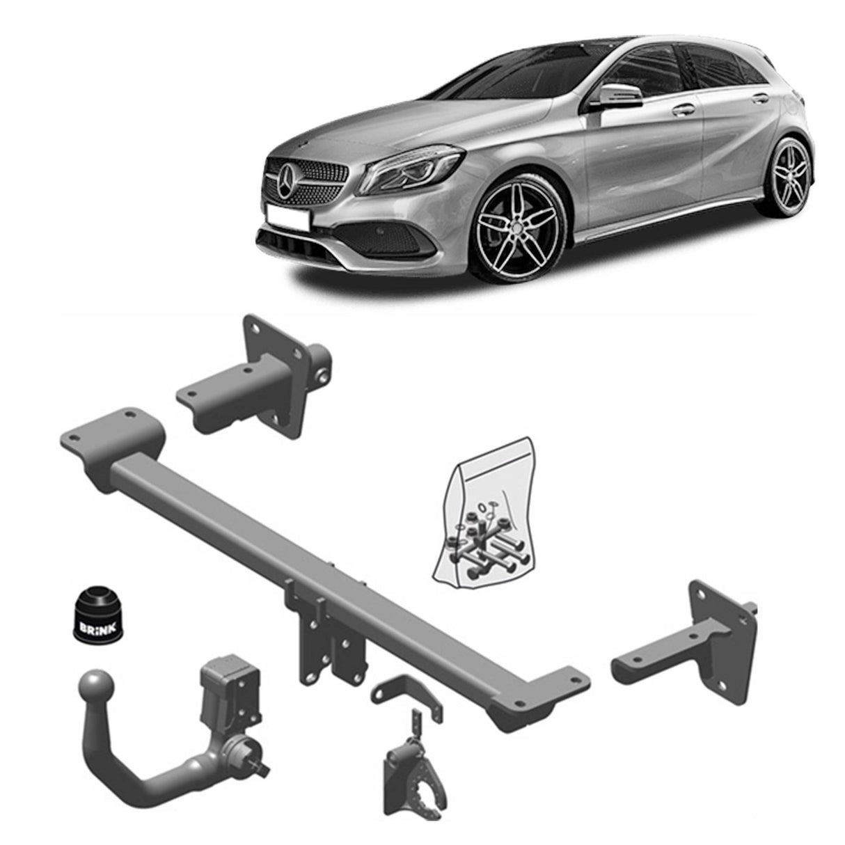 Brink Towbar for Mercedes-Benz A-Class Sedan/Hatch (07/2018 - on), Mercedes-Benz B-Class Hatch (12/2018 - on)