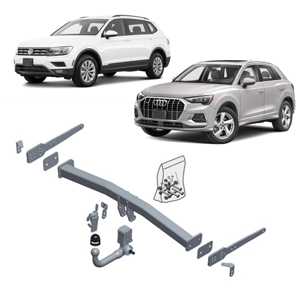 Brink Towbar for Volkswagen Tiguan (01/2016 - on), Volkswagen Tiguan (09/2007 - 12/2015), Volkswagen Tiguan Allspace (03/2017 - on), Audi Q3 (05/2011 - on), Cupra Formentor (07/2020 - on)