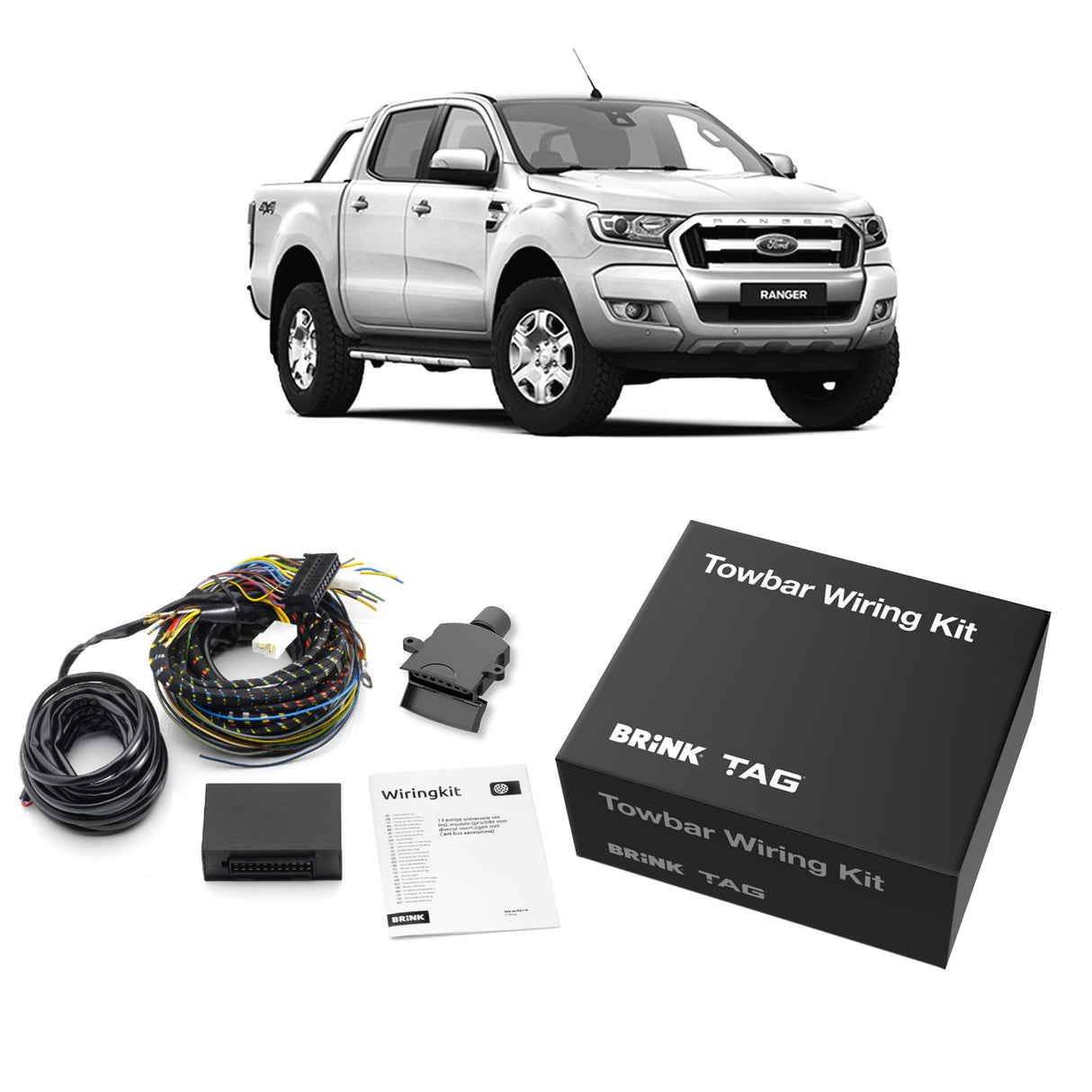 TAG Heavy Duty Towbar & Direct Fit Wiring Kit for PX1 Ford Ranger Cab Chassis Models Between (03/2014 - 07/2015) Only