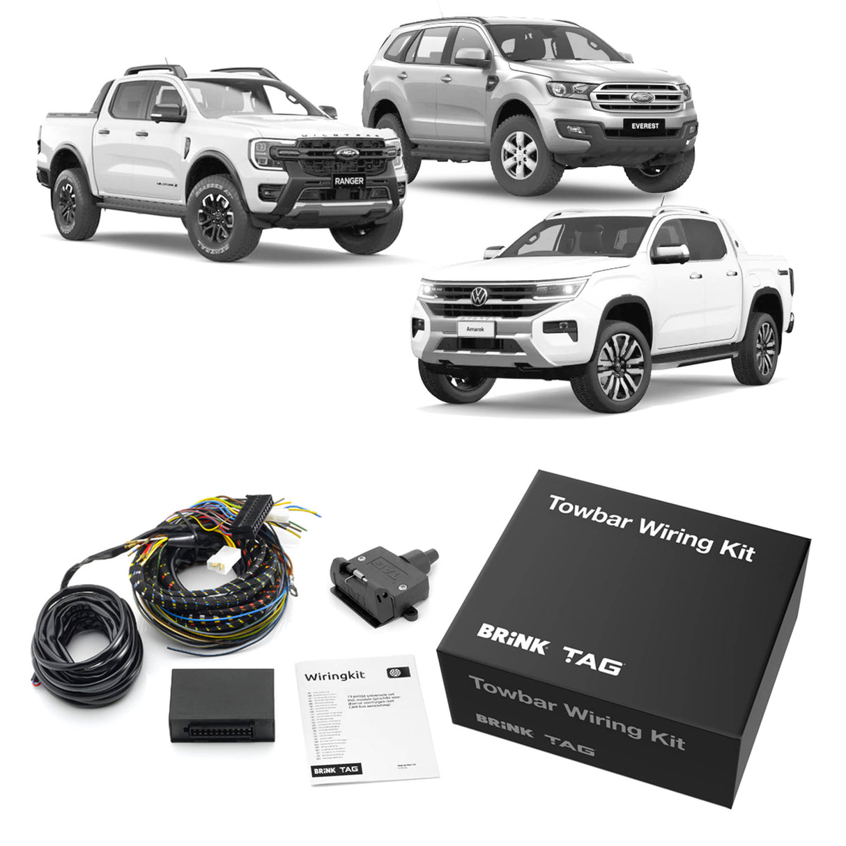 TAG Heavy Duty Towbar and Wiring Kit for Cab Chassis Next-Gen Ford Ranger (06/2022 - on), Volkswagen Amarok (12/2022 - on)