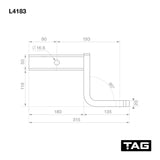 TAG Tow Ball Mount - 193mm Long, 90° Face, 50mm Square Hitch