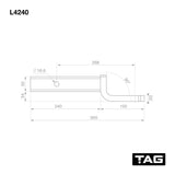 TAG Tow Ball Mount - 268mm Long, 90° Face, 50mm Square Hitch