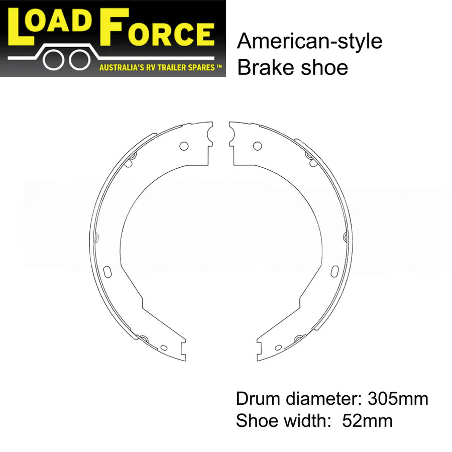 LoadForce 12 x 2 inch American Dexter electric brake shoe set of 4