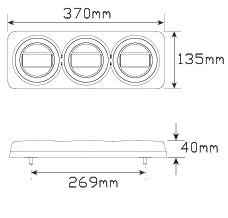 LED MAXILAMP 3 Lamp Combination Black/Chrome C3XR