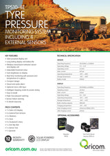 Oricom Real Time Tyre Pressure Monitoring System Including 4 External Sensors