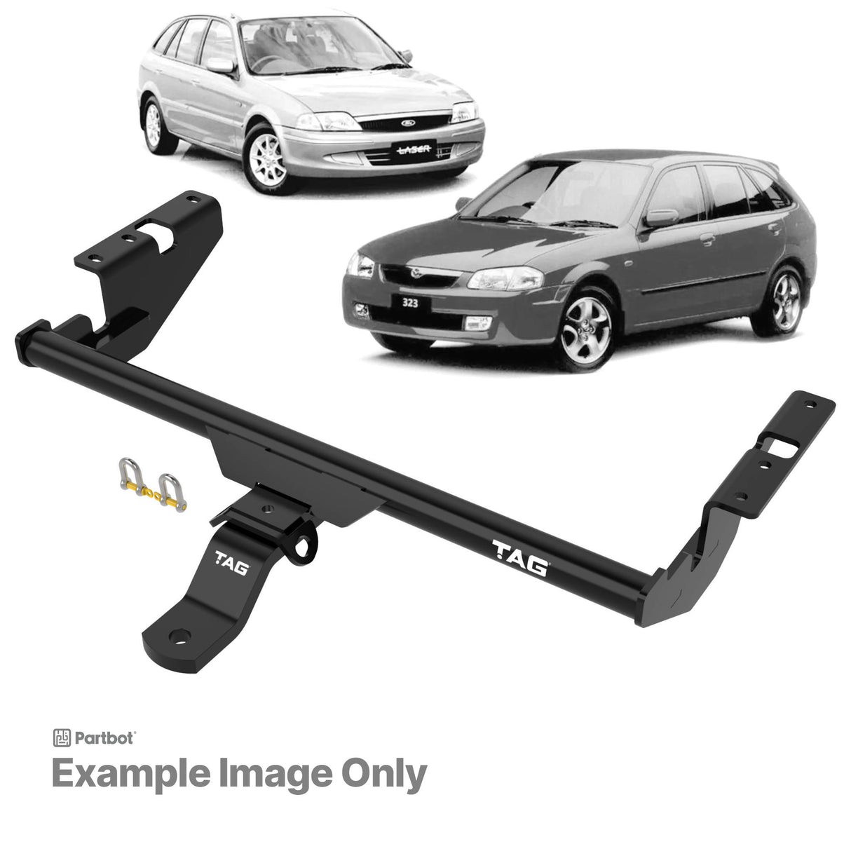 TAG Standard Duty Towbar for Mazda 323 Protegé (05/1998 - 05/2004), 323 Astina (01/2001 - 05/2004), 323 (09/1998 - 2003), Ford Laser (02/1999 - 09/2002)