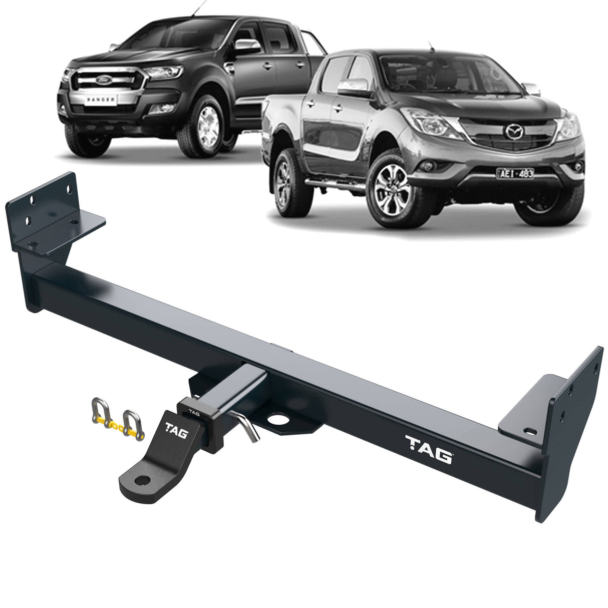 TAG Heavy Duty Towbar & Direct Fit Wiring for Ford Ranger PX1 4x2 RWD Tub Models (03/2014 - 07/2015)