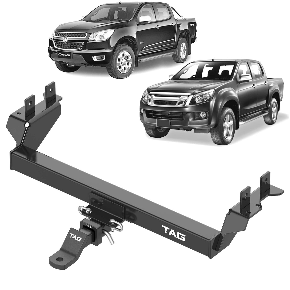 TAG Heavy Duty Towbar & Direct Fit Wiring for Holden Rodeo RA Series Utes With Step (02/2003 - 06/2008)