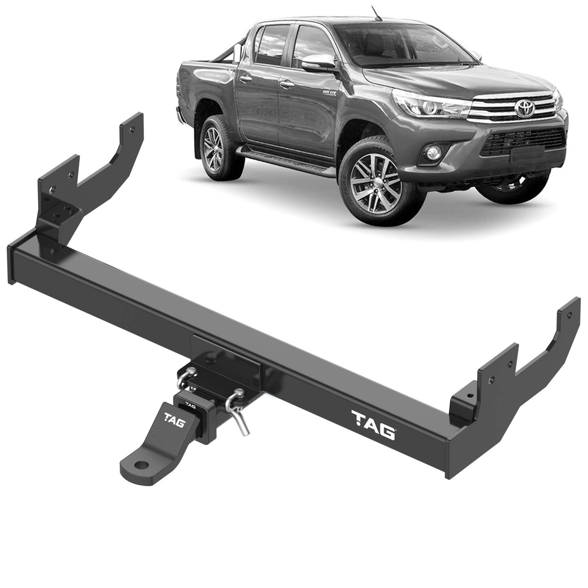 TAG Heavy Duty Towbar & Wiring Kit For Toyota Hilux Models With No Rear Bumper Step (04/2005 - 07/2008)