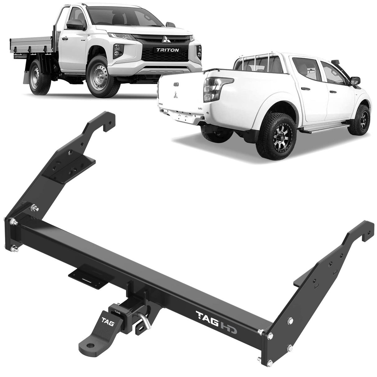 TAG Heavy Duty Towbar for Mitsubishi Triton MR and MQ Series With No Rear Step (05/2015 - 2024)