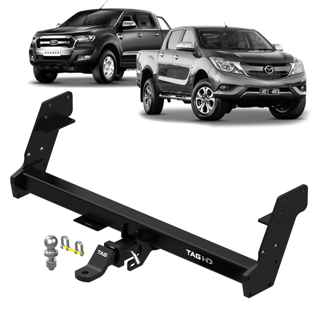 TAG Heavy Duty Towbar & Direct Fit Wiring Kit for Mazda BT-50 Styleside Tub Back Models (11/2011 - 07/2020)