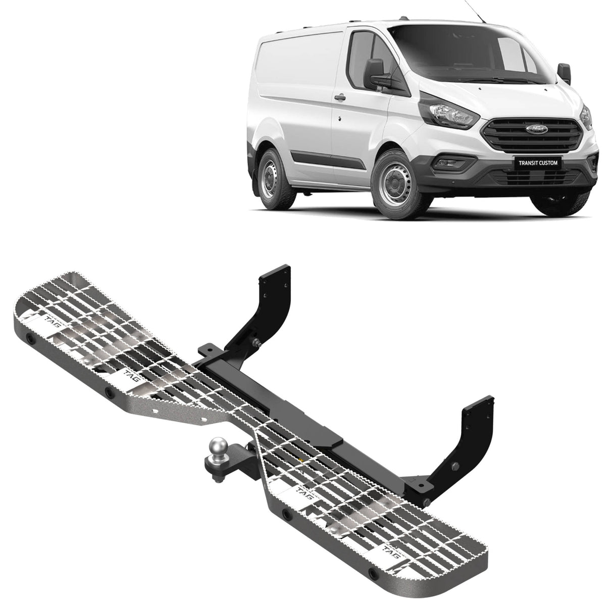 TAG Heavy Duty Towbar & Rear Step for Ford Transit Custom VN Series (02/2014 - on)