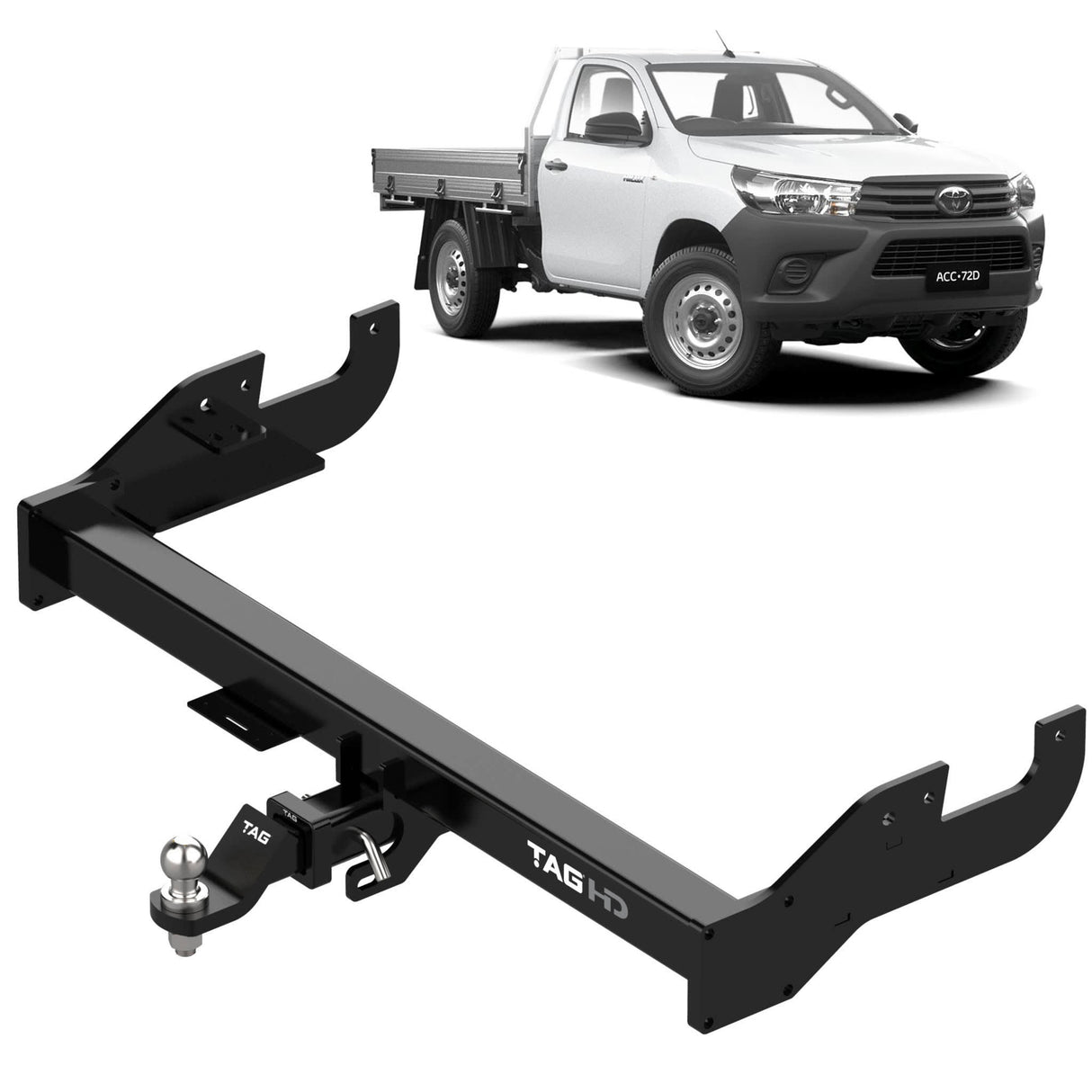 TAG Heavy Duty Towbar for Toyota Hilux with Long/Extended Tray (04/2005 - On)