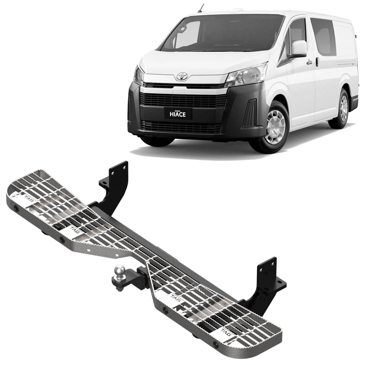 TAG Rear Step & Towbar for Toyota Hiace / Commuter (02/2019 - on) (No Wiring Harness)