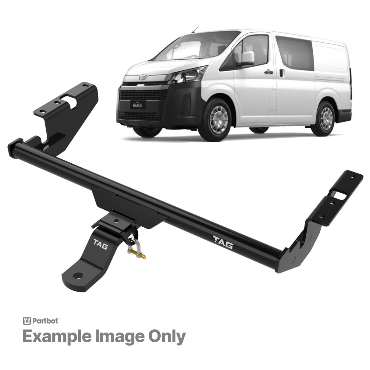 TAG Standard Duty TLP Towbar and Direct Fit Wiring Harness for Toyota Hiace Commuter (08/2004 - 01/2019),