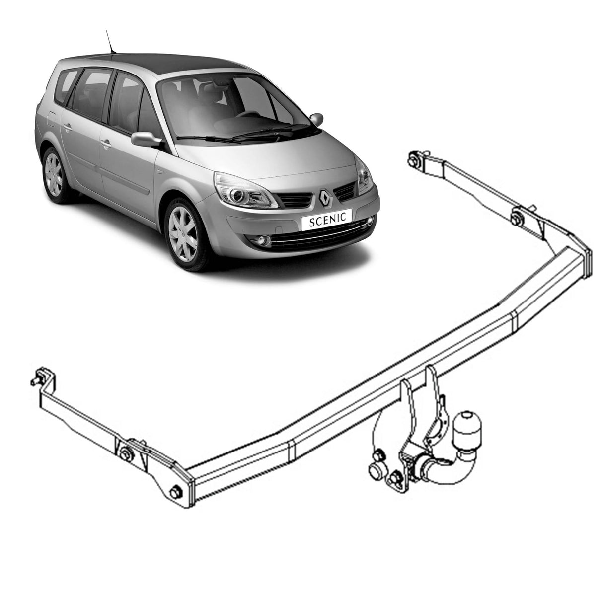 TAG Towbar for Renault Grand Scénic (04/2004 - 06/2009), Scénic (06/2003 - on)